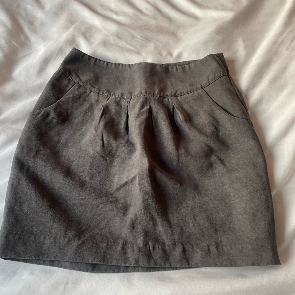 Esprit Gray Pleated Pencil Mini Skirt